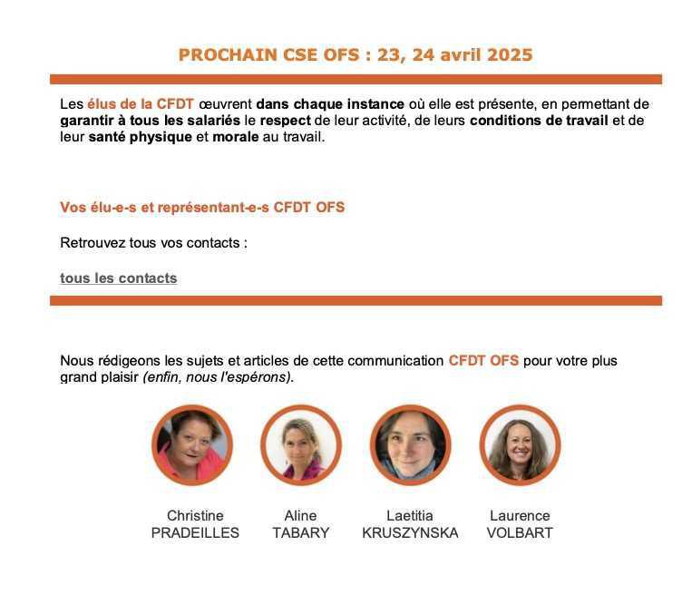 La voix de la CFDT OFS N°9 (avril 2025)