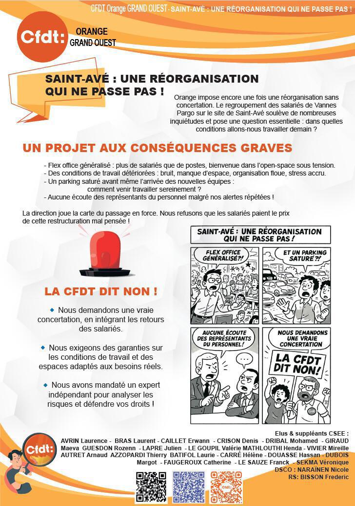 SAINT-AVÉ : UNE RÉORGANISATION QUI NE PASSE PAS ! avril 2025