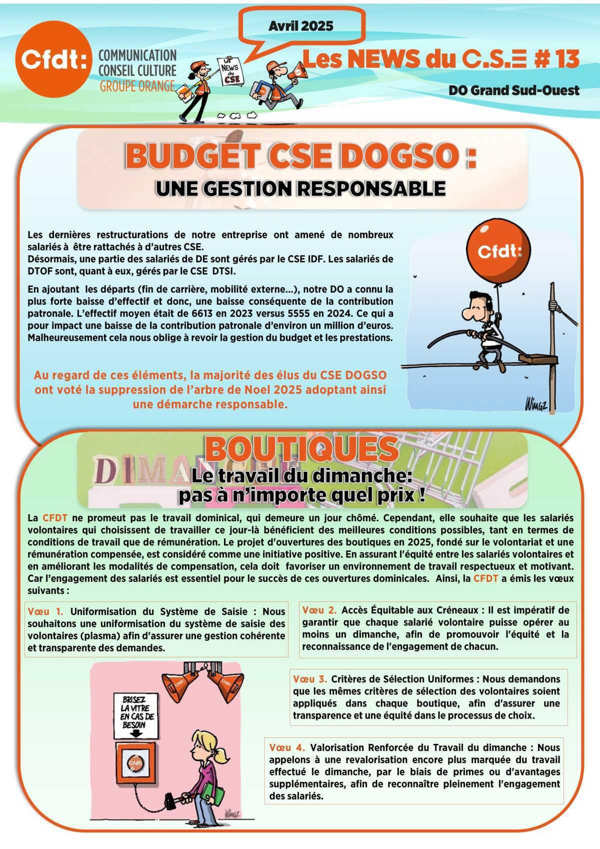 LES NEWS DU CSE DOGSO 13