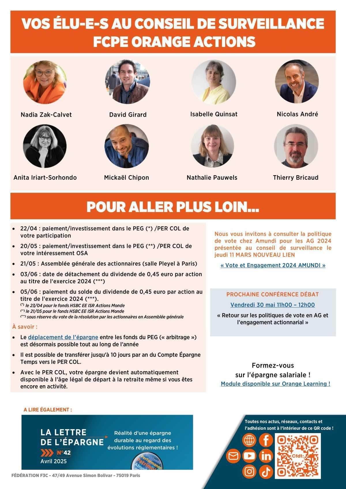 LA LETTRE DE L'ÉPARGNE ET DE L'ACTIONNARIAT N°43ACTIONNAIRES SALARIÉS ET RETRAITÉS D'ORANGE, EXERCEZ VOS DROITS LORS DE L'ASSEMBLÉE GÉNÉRALE !