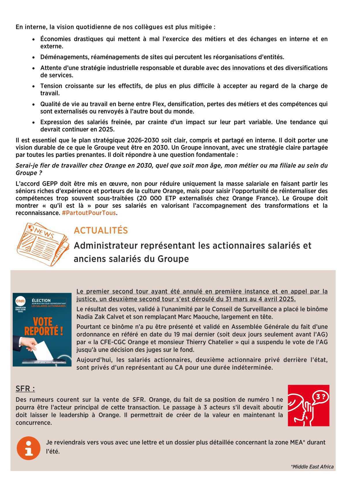 LA LETTRE DU CONSEIL D'ADMINISTRATION N°4 LEAD THE FUTURE ET APRÈS ?