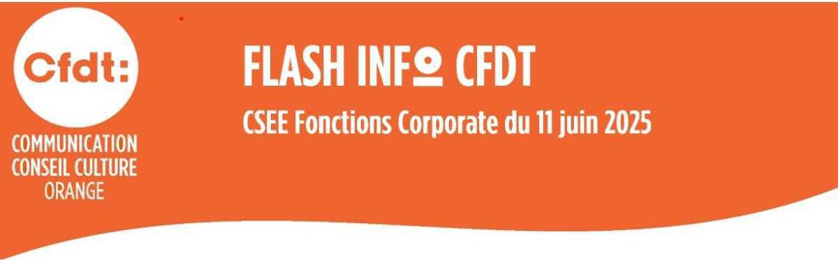  FLASH INFO CFDT CSEE Fonctions Corporate du 11 juin 2025