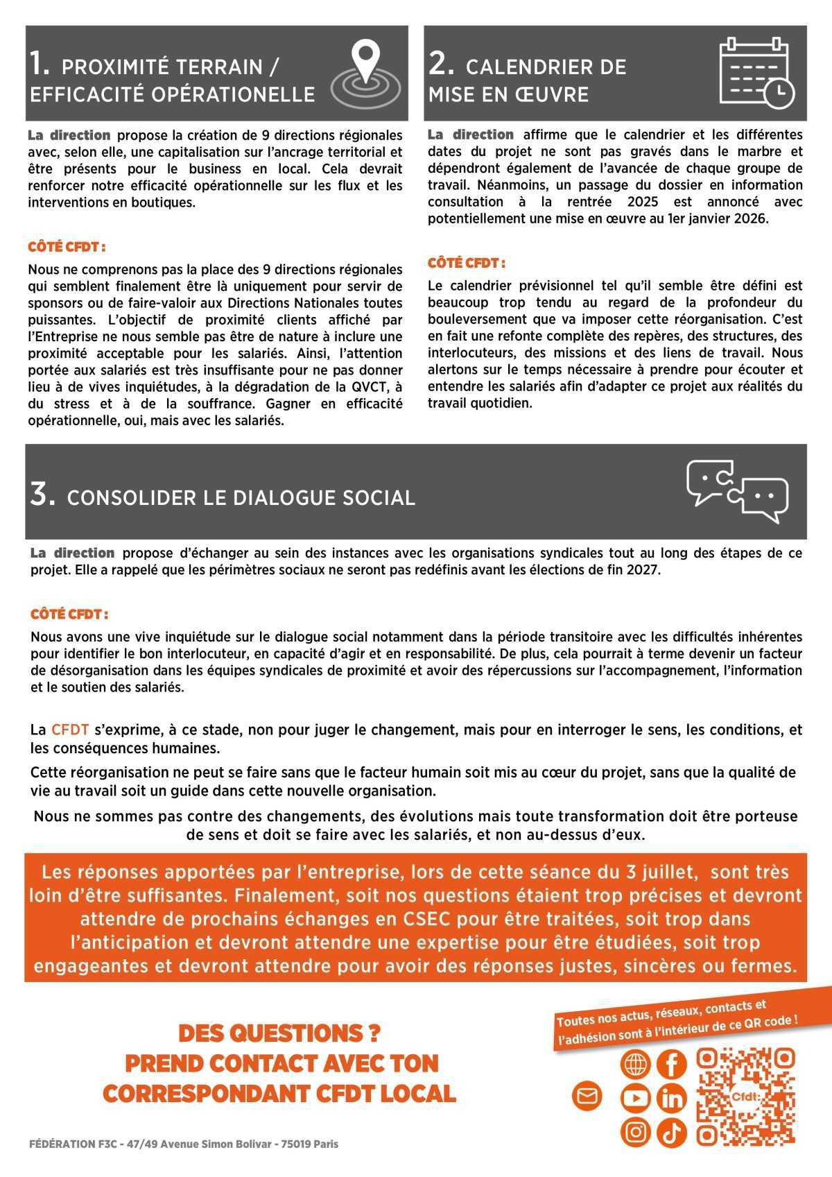 RÉORGANISATION ORANGE : PROJET REGAIN 1ER ROUND !