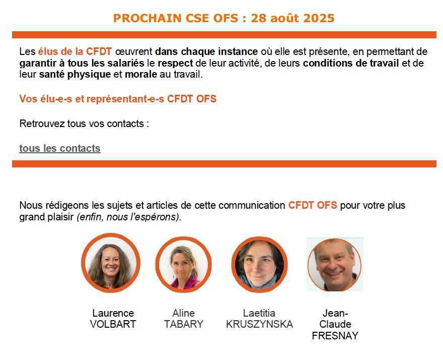 La voix de la CFDT OFS N°12 (août 2025)
