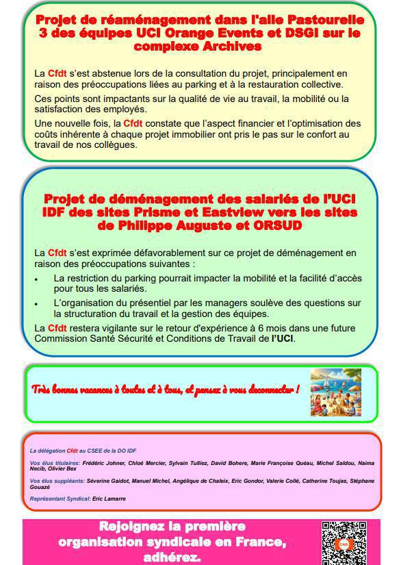 Les News du CSE – Août 2025 – ASC, projets déménagement… 
