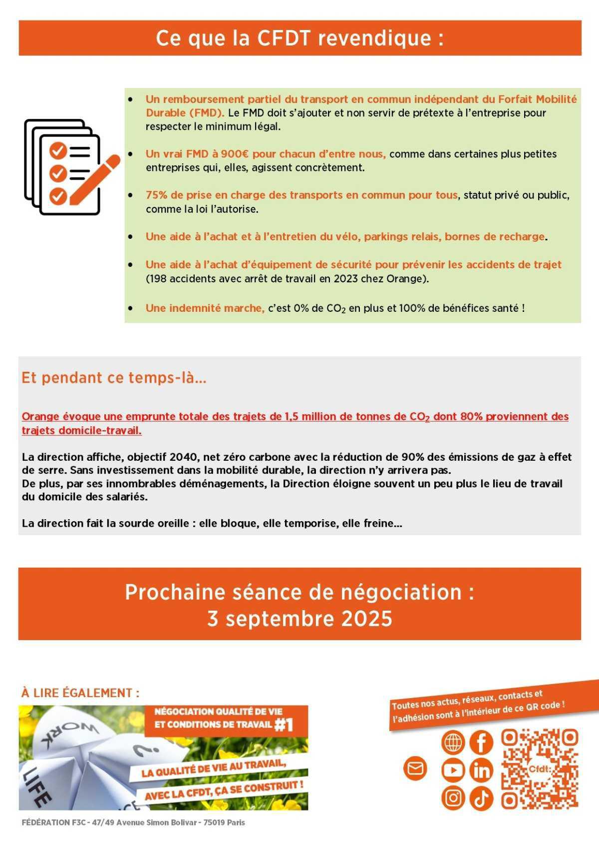 NÉGOCIATION : PLAN DE MOBILITÉ #1 MANQUE D'AMBITION DE L'ENTREPRISE FAIRE MIEUX SANS RIEN CHANGER