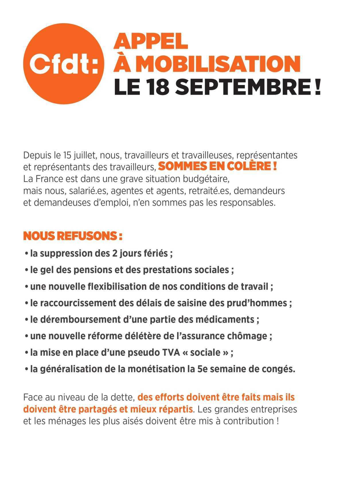 ON SE MOBILISE ! Jeudi 18 Septembre 2025