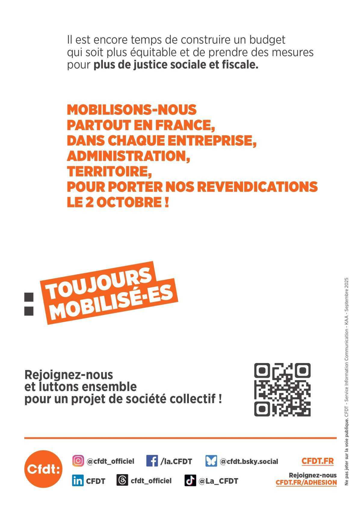 TOUJOURS MOBILISÉ – ES Jeudi 02 Octobre 2025