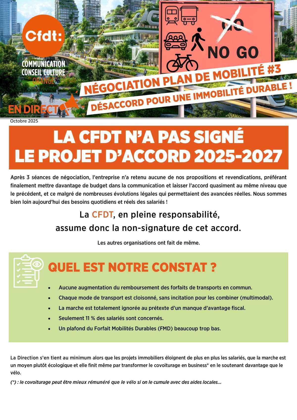 NÉGOCIATION PLAN DE MOBILITÉ #3 DÉSACCORD POUR UNE IMMONILITÉ DURABLE !