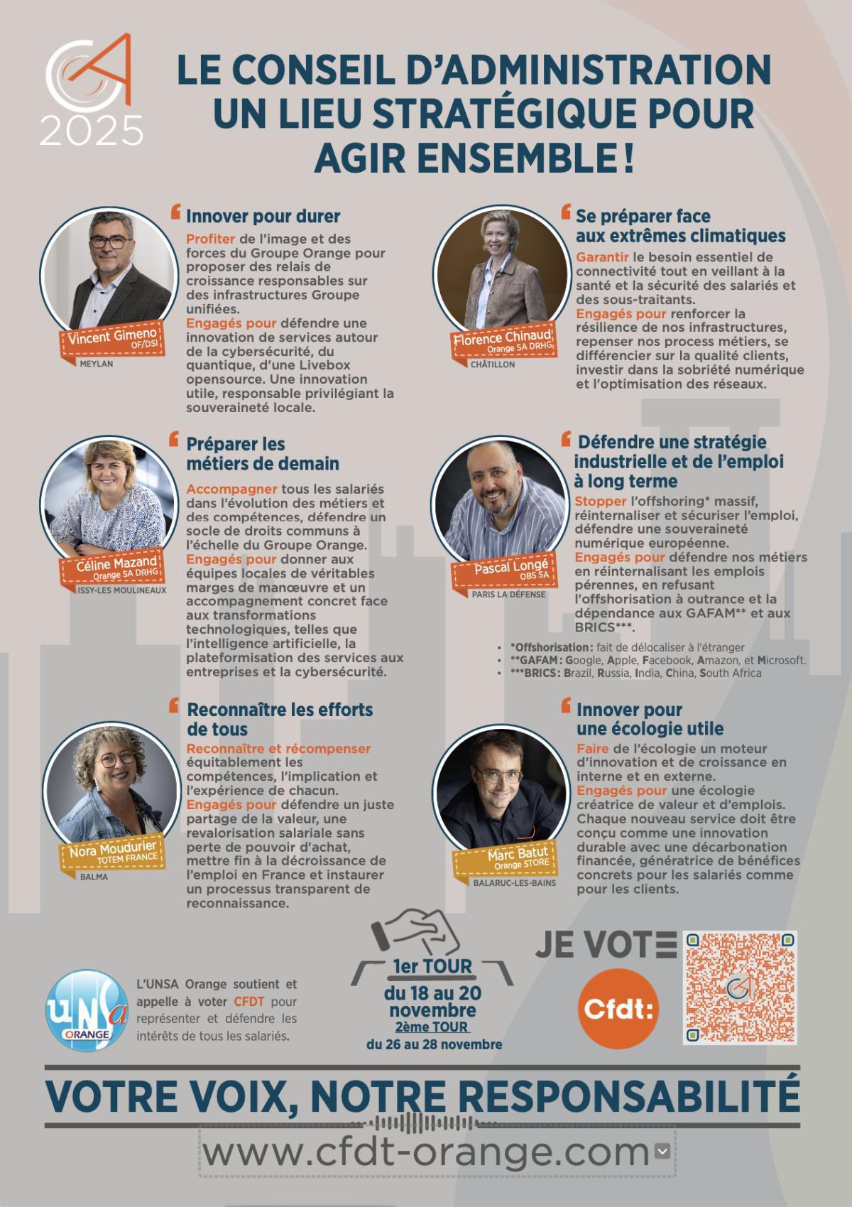 Élection au conseil d'administration d'Orange : nos priorités pour 2025-2030