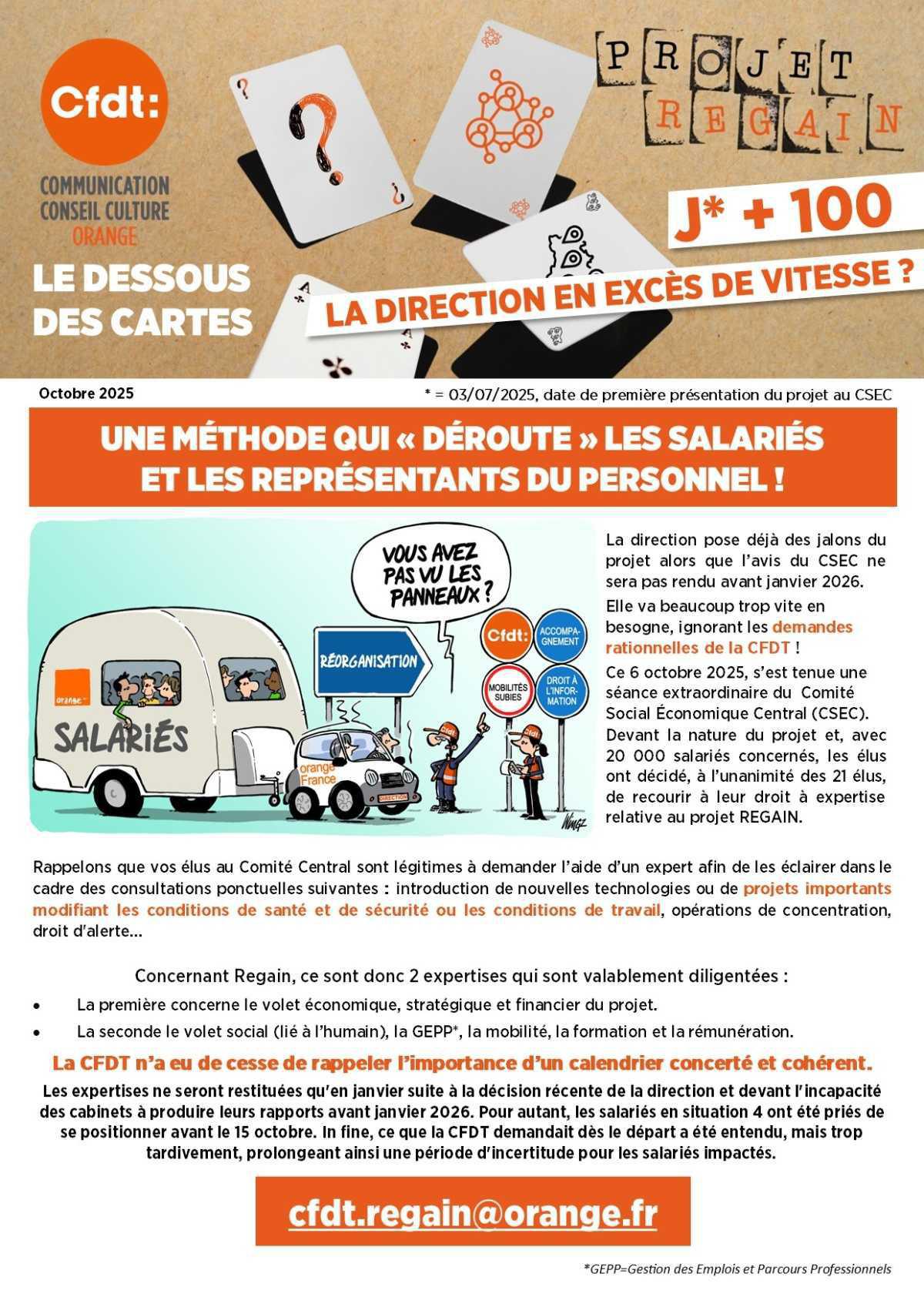 Dossier Regain - LA DIRECTION EN EXCÈS DE VITESSE ?