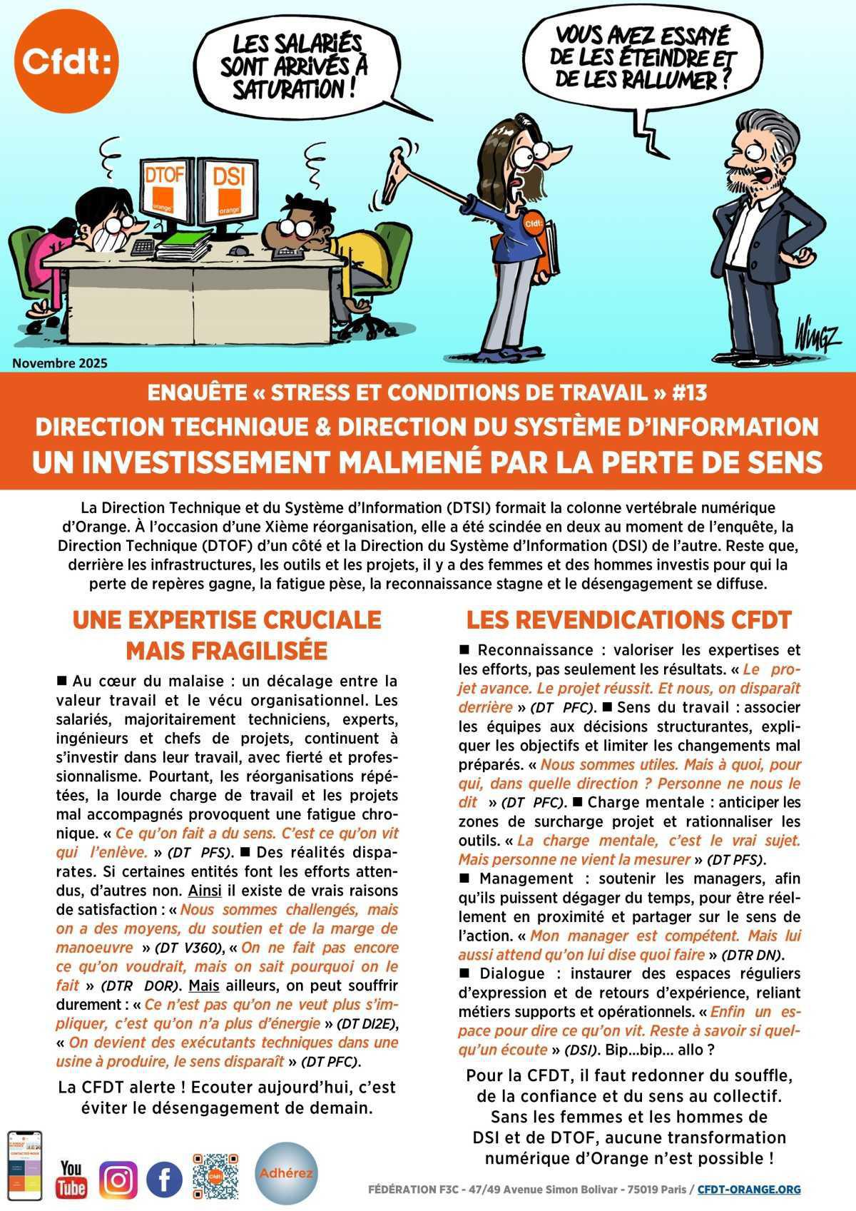 ENQUÊTE « STRESS ET CONDITIONS DE TRAVAIL » #13