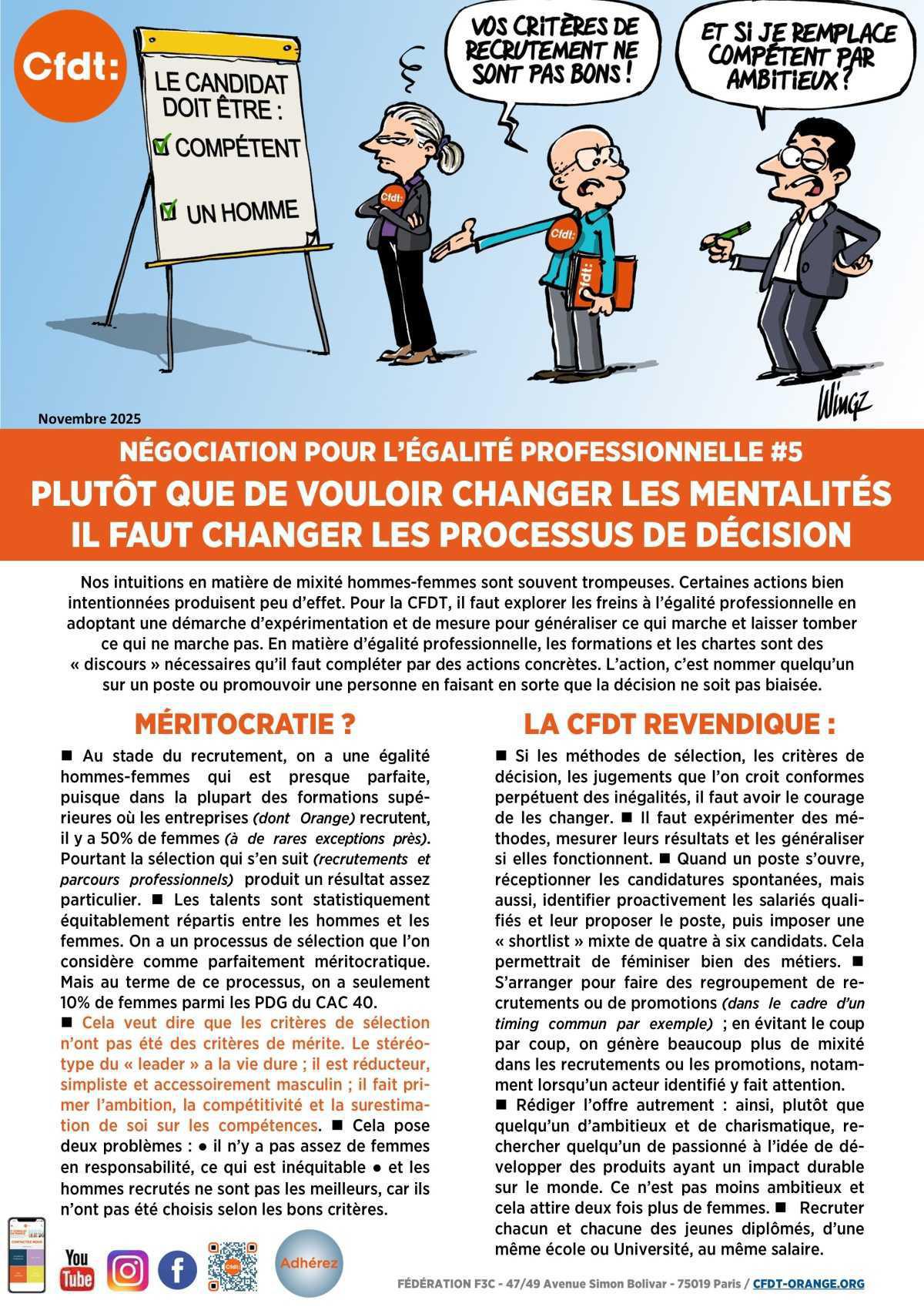 NÉGOCIATION POUR L’ÉGALITÉ PROFESSIONNELLE #5