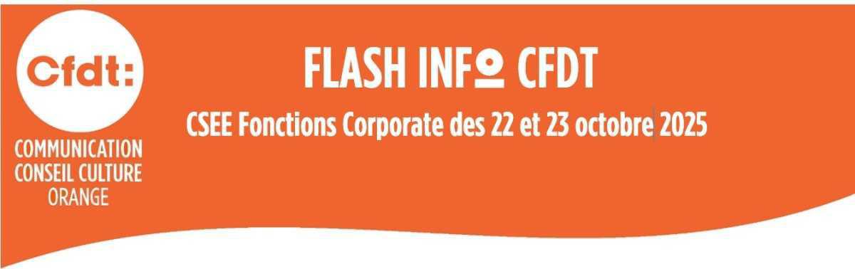  FLASH INFO CFDT CSEE Fonctions Corporate du 22 et 23 octobre 2025