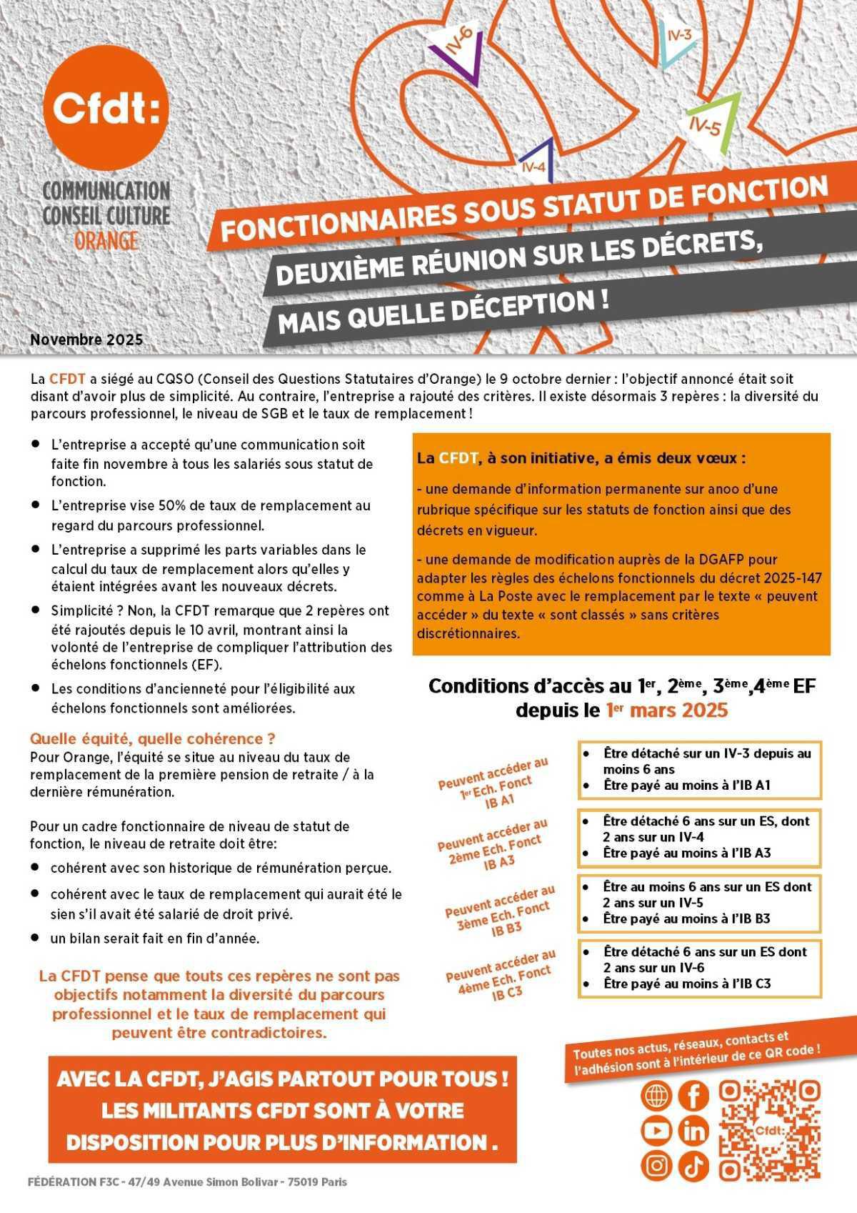FONCTIONNAIRES SOUS STATUT DE FONCTION : Deuxième réunion sur les décrets, mais quelle déception !