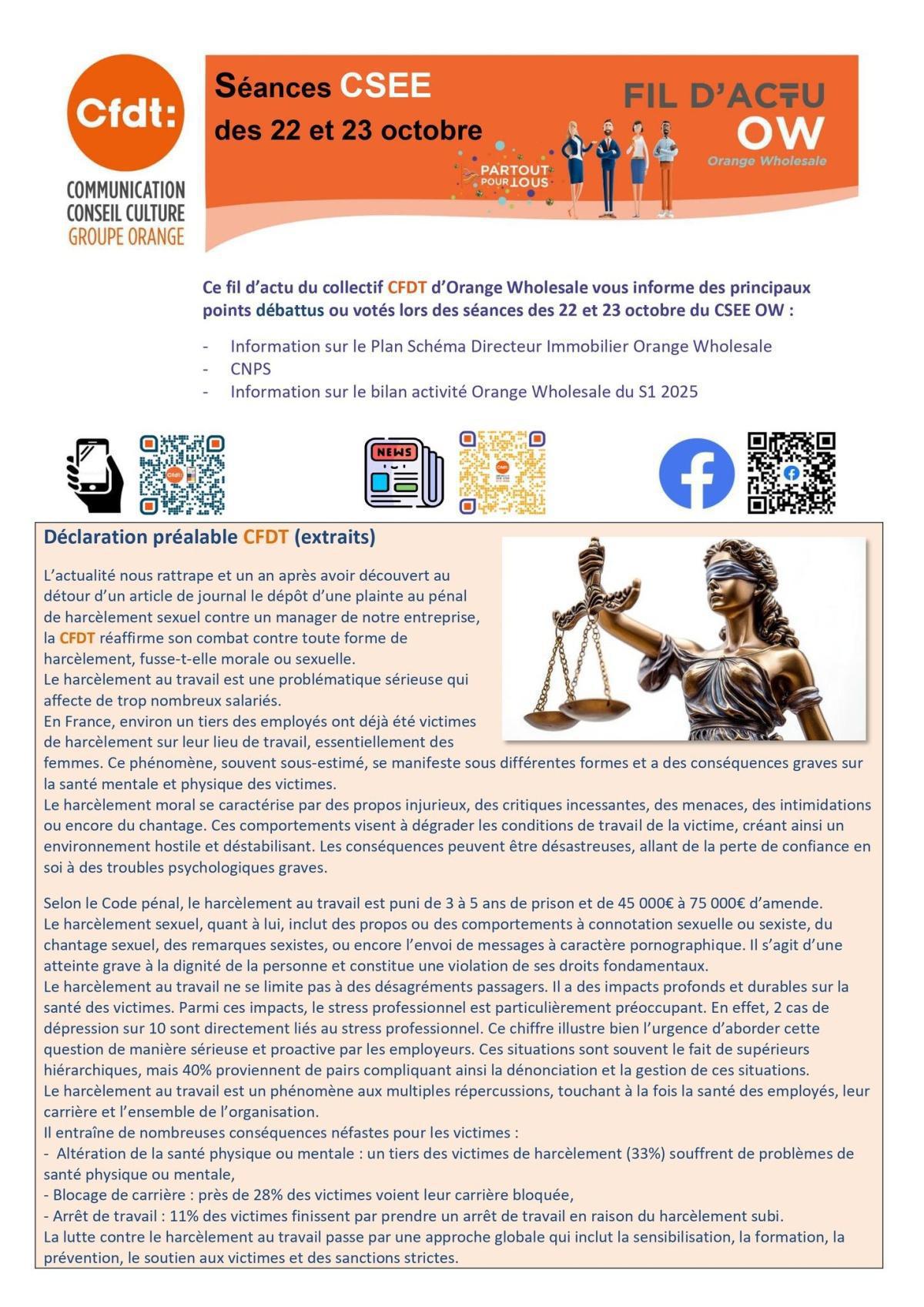 Fil d'actu du CSEE OW - Octobre 2025