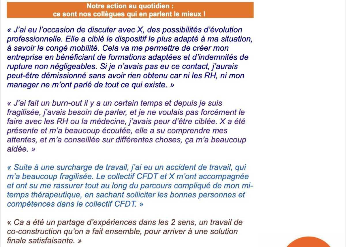 La CFDT d’Orange France Siège : votre accompagnement individuel au quotidien ! 