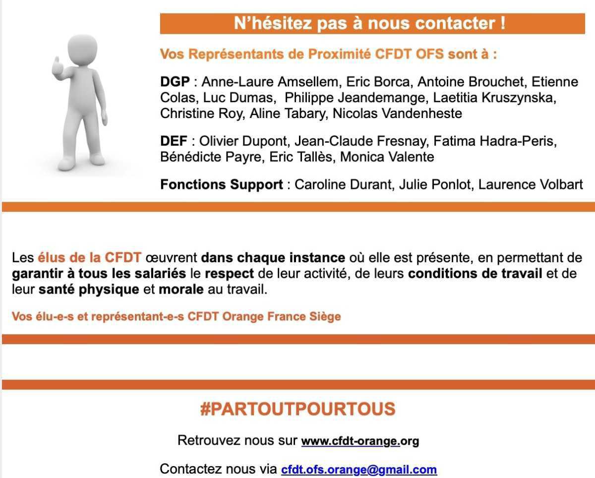 La CFDT d’Orange France Siège : votre accompagnement individuel au quotidien ! 