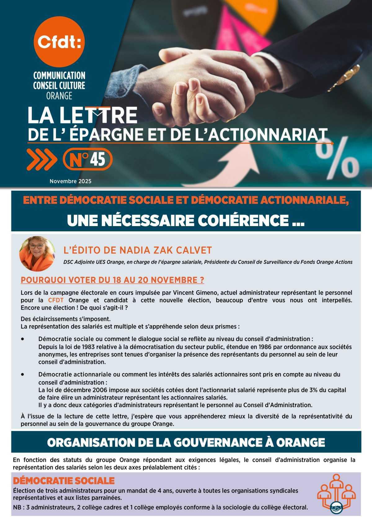 LA LETTRE DE L'EPARGNE ET DE L'ACTIONNARIAT N°45