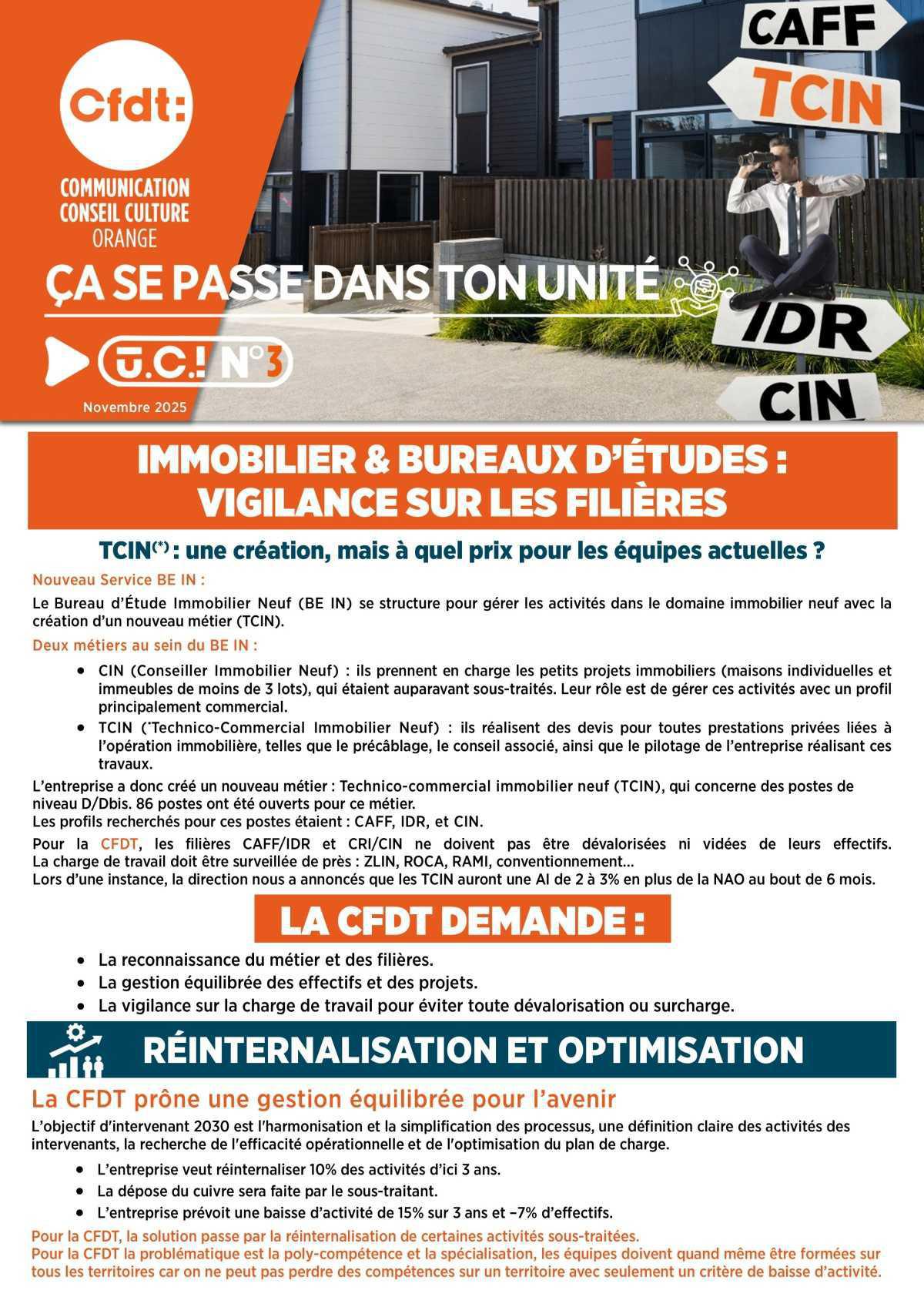 Ca se passe dans ton unité UCI N°3 - Immobilier & bureaux d’études : vigilance sur les filières