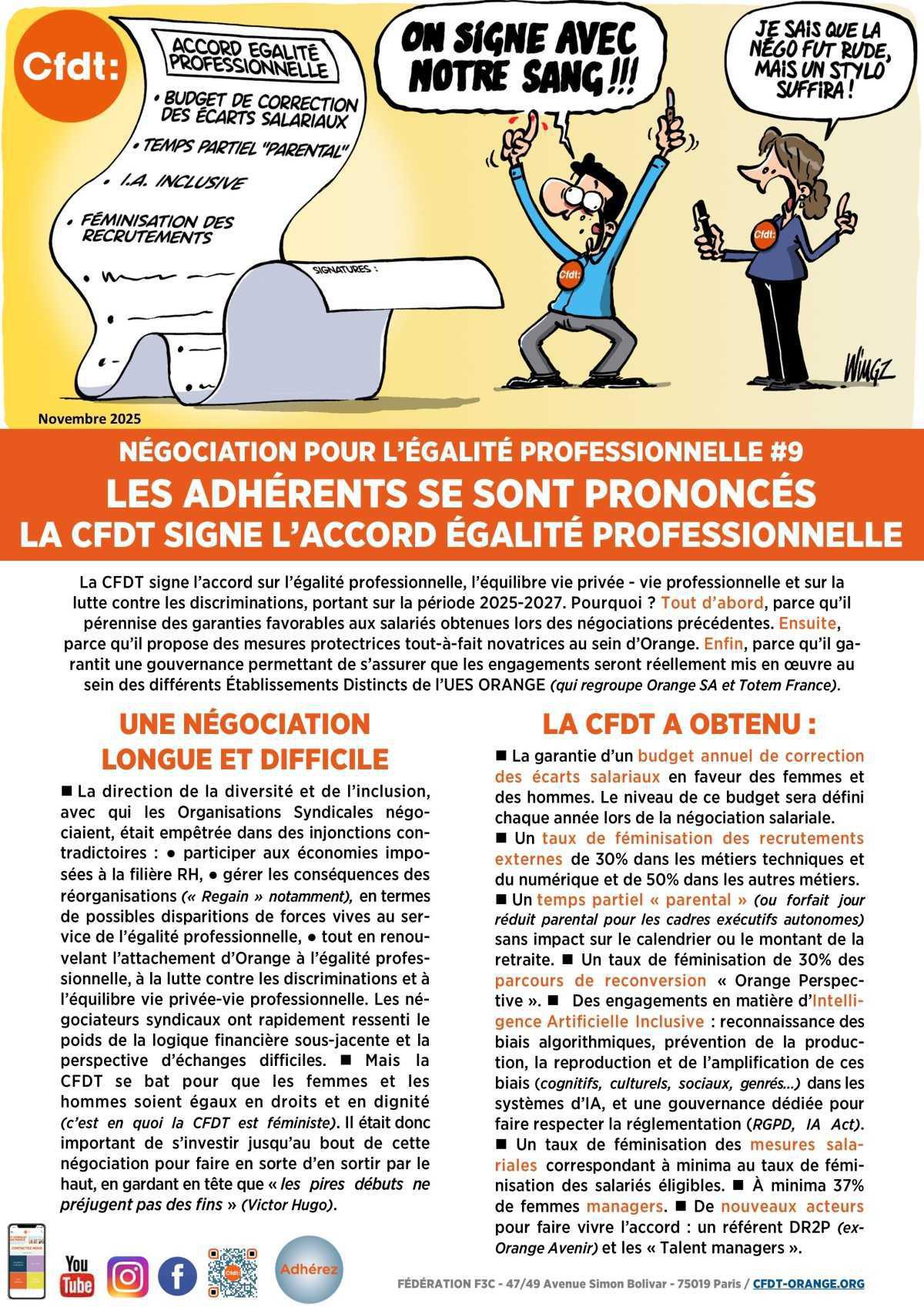 NÉGOCIATION POUR L’ÉGALITÉ PROFESSIONNELLE #9