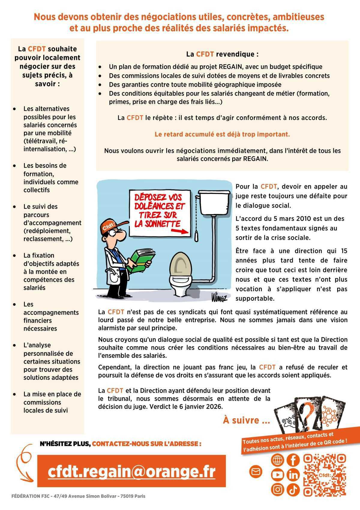 LA CFDT ASSIGNE EN JUSTICE LA DIRECTION !