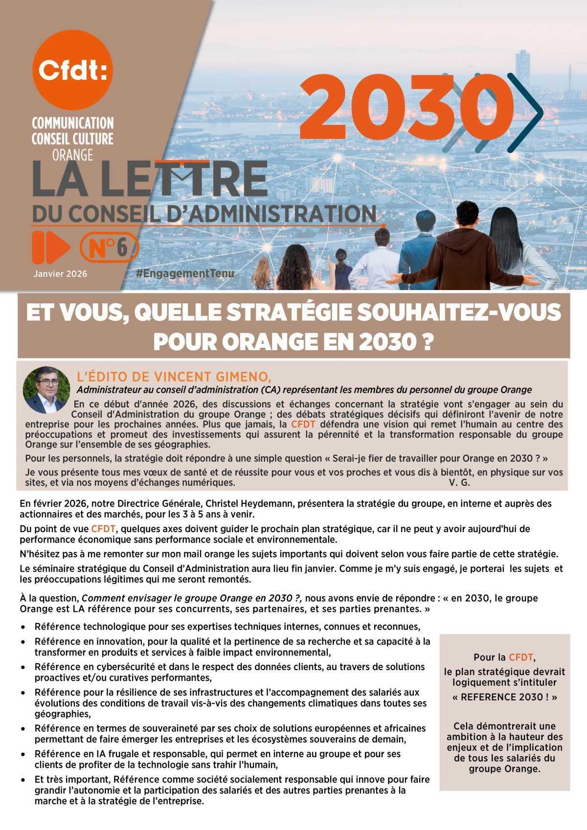 LA LETTRE DU CONSEIL D'ADMINISTRATION N°6