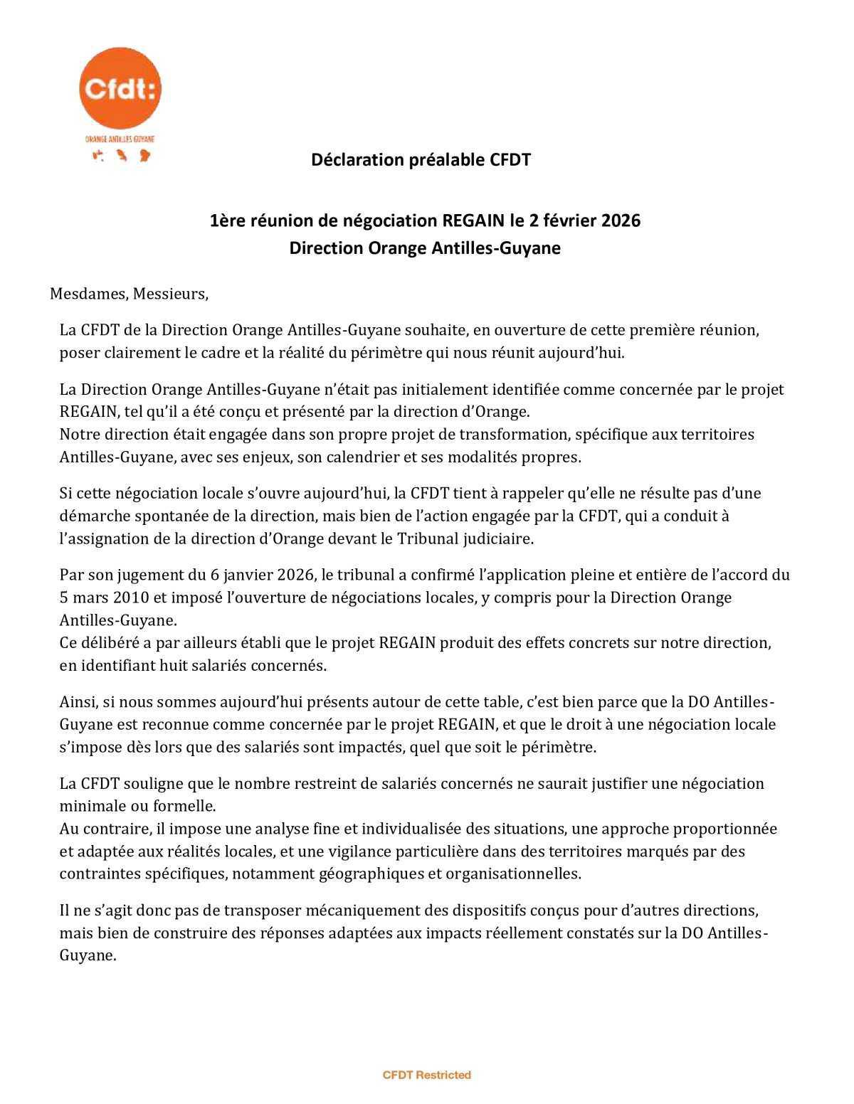 NÉGOCIATION REGAIN DOAG