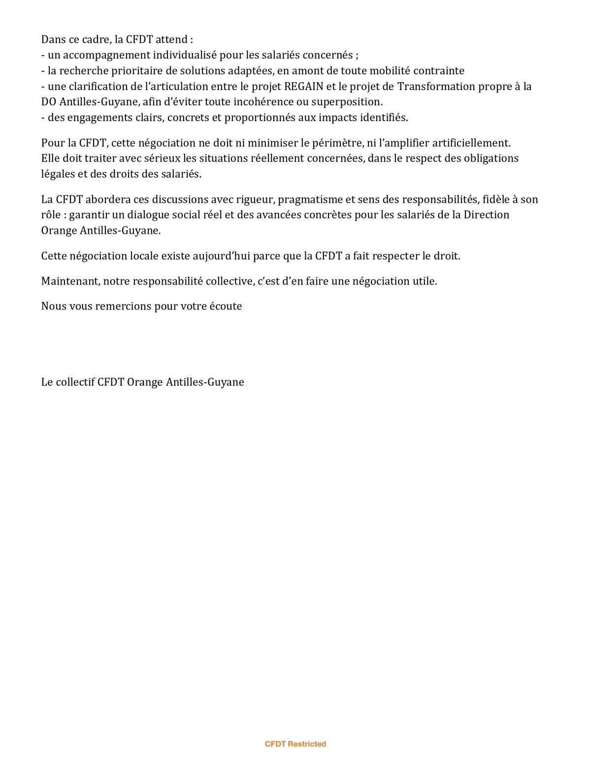 NÉGOCIATION REGAIN DOAG