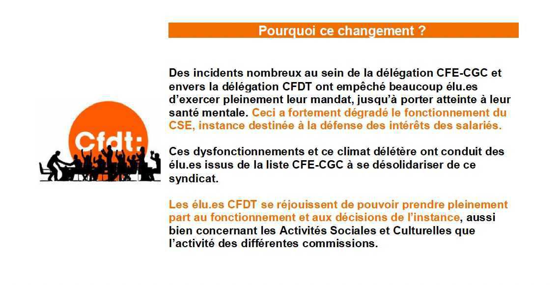 Changement au bureau du CSE d'OFS - février 2026