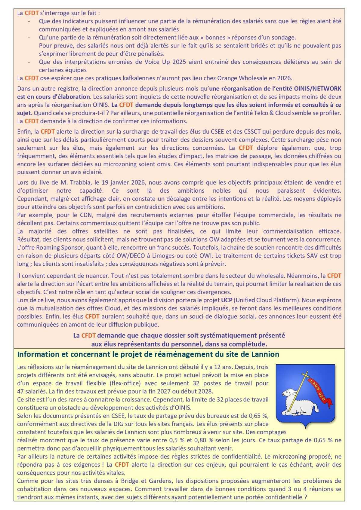 Fil d'actu du CSEE OW - Janvier 2026