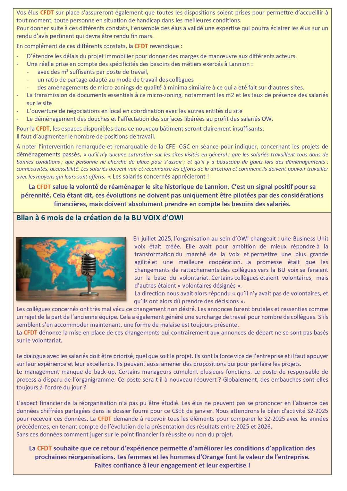 Fil d'actu du CSEE OW - Janvier 2026