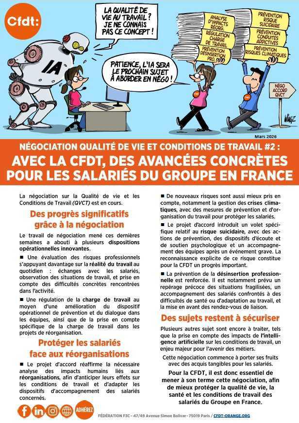 NÉGOCIATION QUALITÉ DE VIE ET CONDITIONS DE TRAVAIL #2