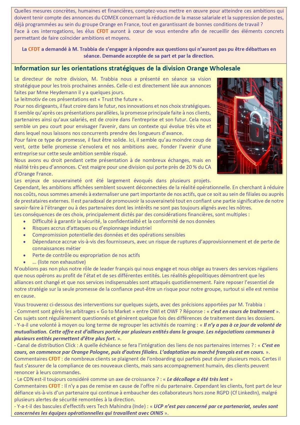 Fil d'actu du CSEE OW - Mars 2026