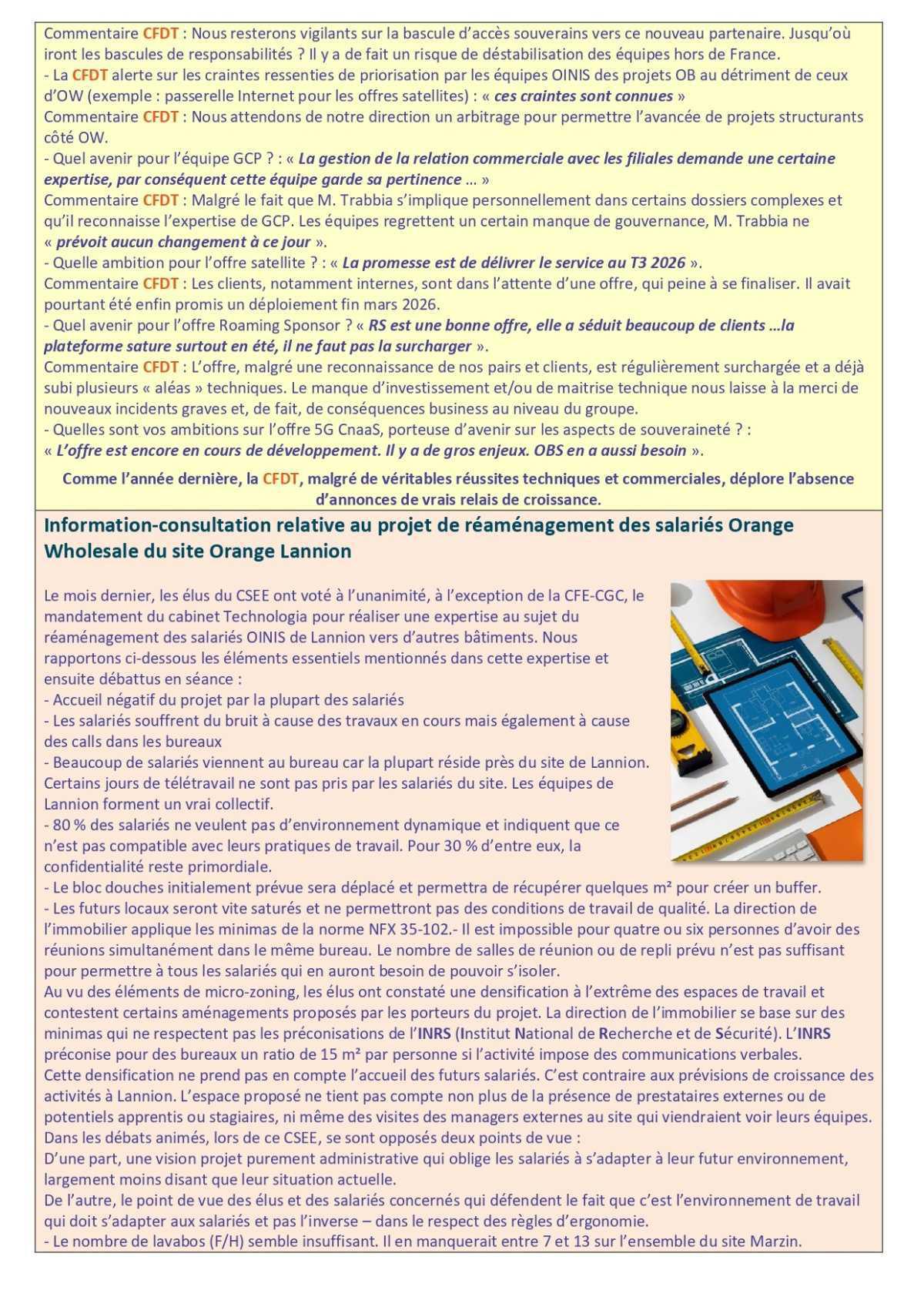 Fil d'actu du CSEE OW - Mars 2026