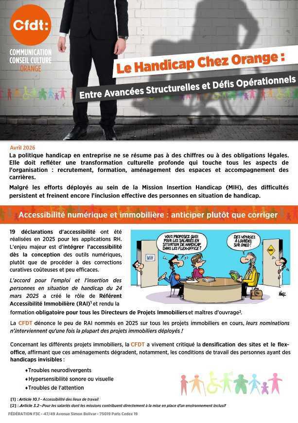 Le Handicap Chez Orange : entre Avancées Structurelles et Défis Opérationnels