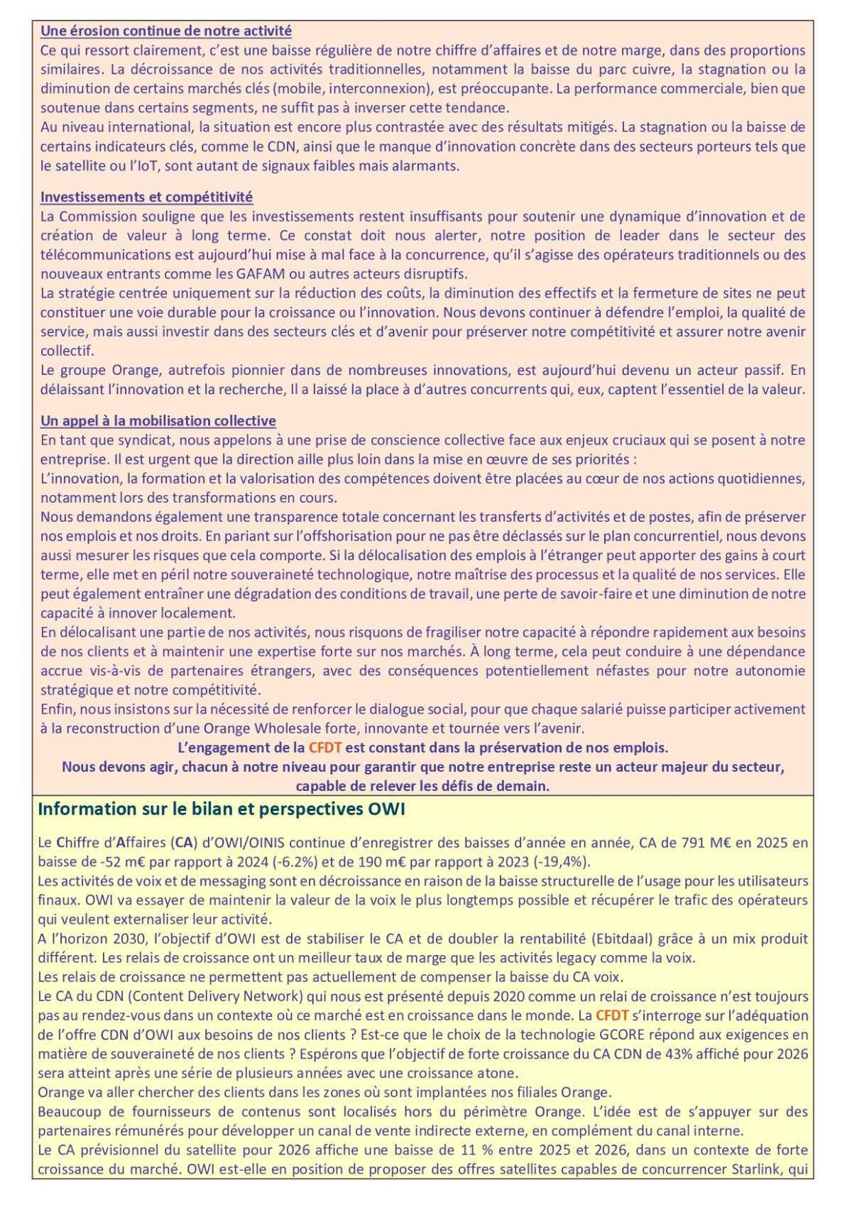 Fil d'actu du CSEE OW - Avril 2026