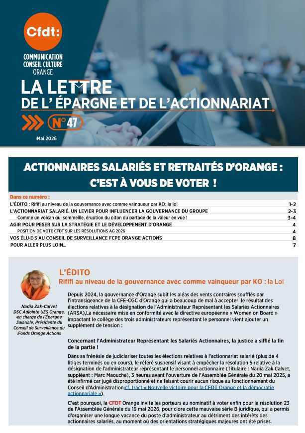 LA LETTRE DE L'ÉPARGNE N°47