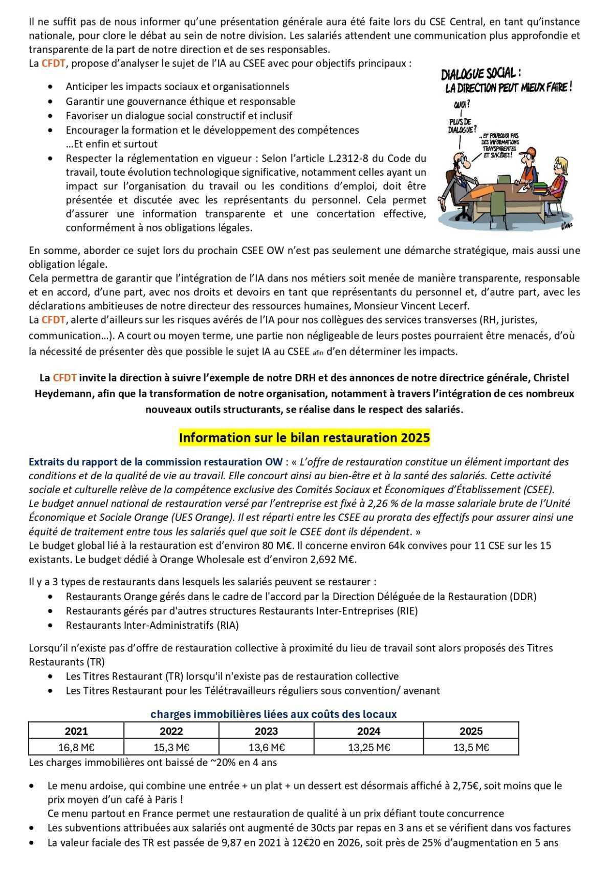 Fil d'actu du CSEE OW - Mai 2026