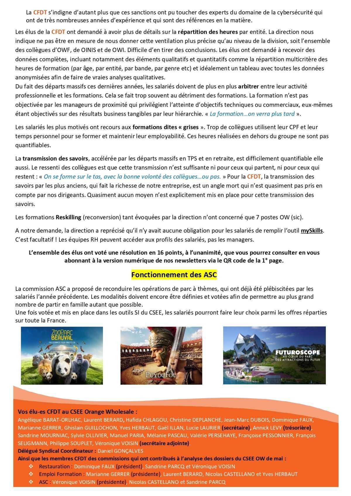 Fil d'actu du CSEE OW - Mai 2026