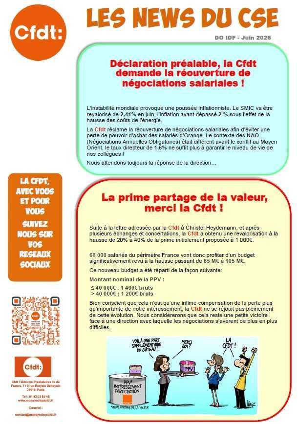 Les News du CSE de juin 2026