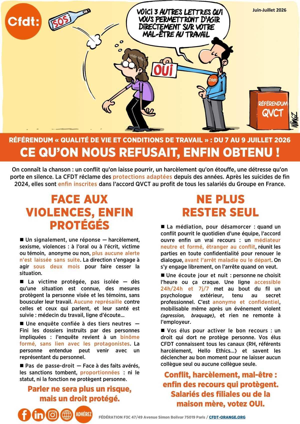Référendum QVCT - CE QU’ON NOUS REFUSAIT, ENFIN OBTENU !