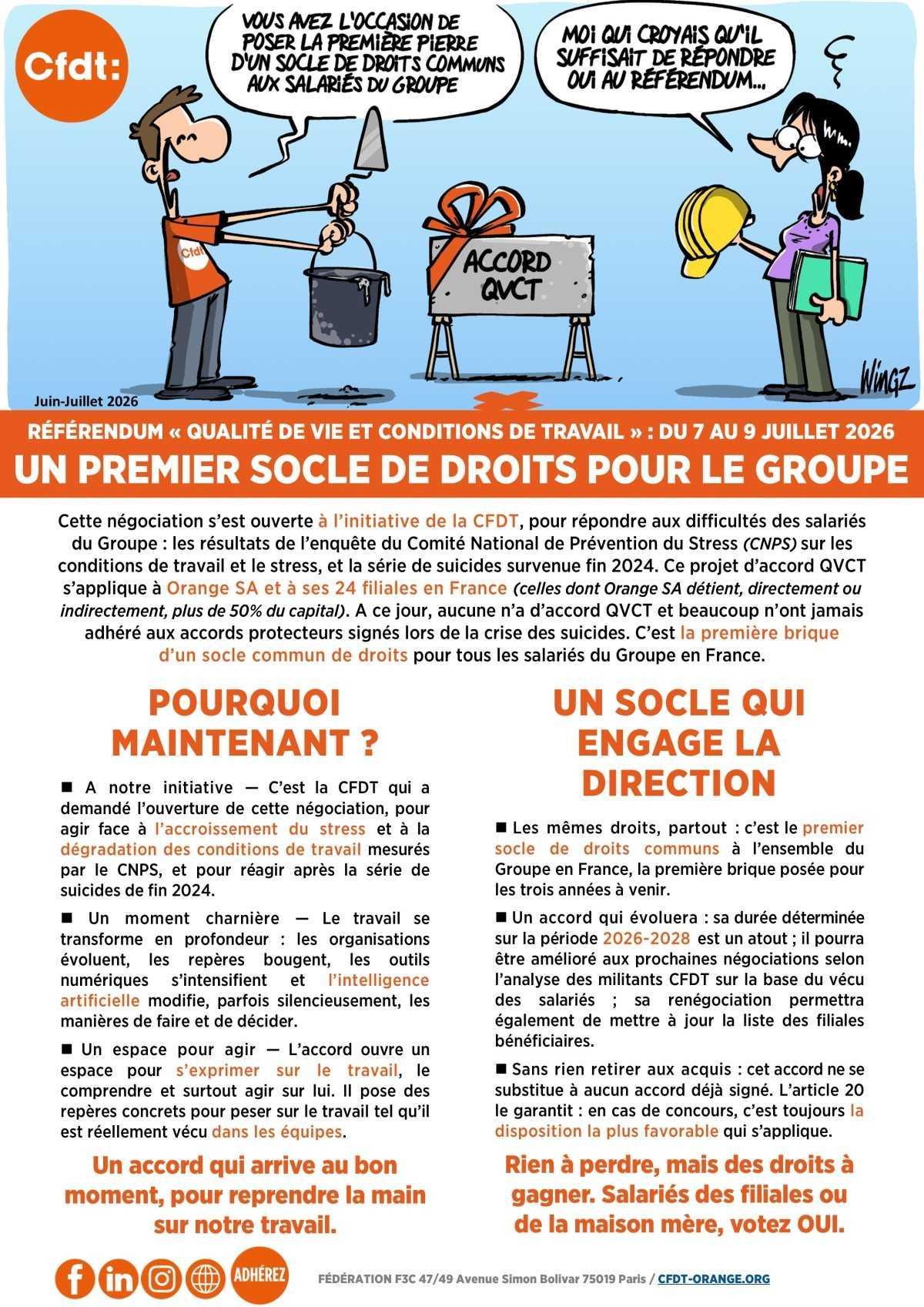Référendum QVCT - UN PREMIER SOCLE DE DROITS POUR LE GROUPE