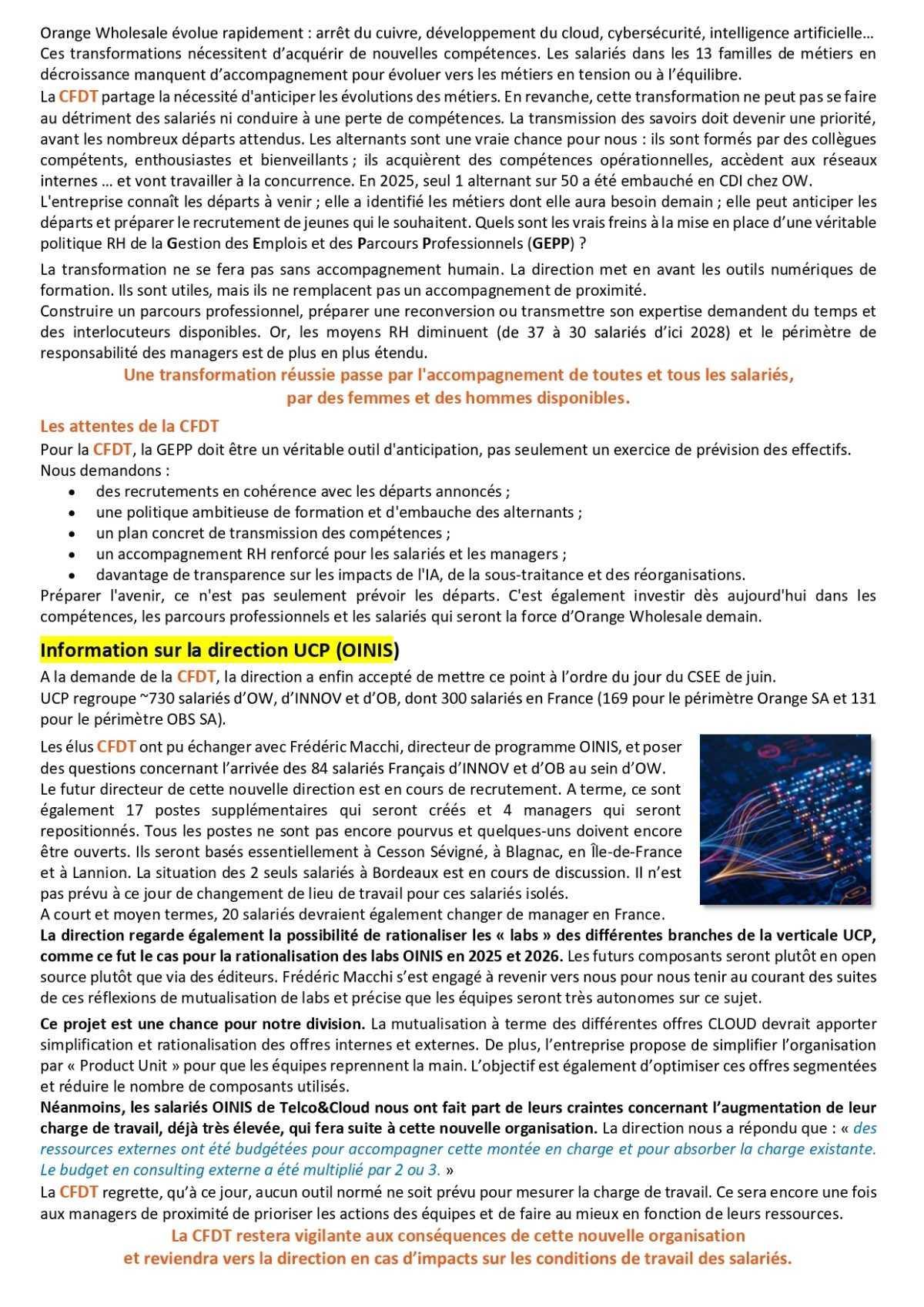 Fil d'actu du CSEE OW - Juin 2026