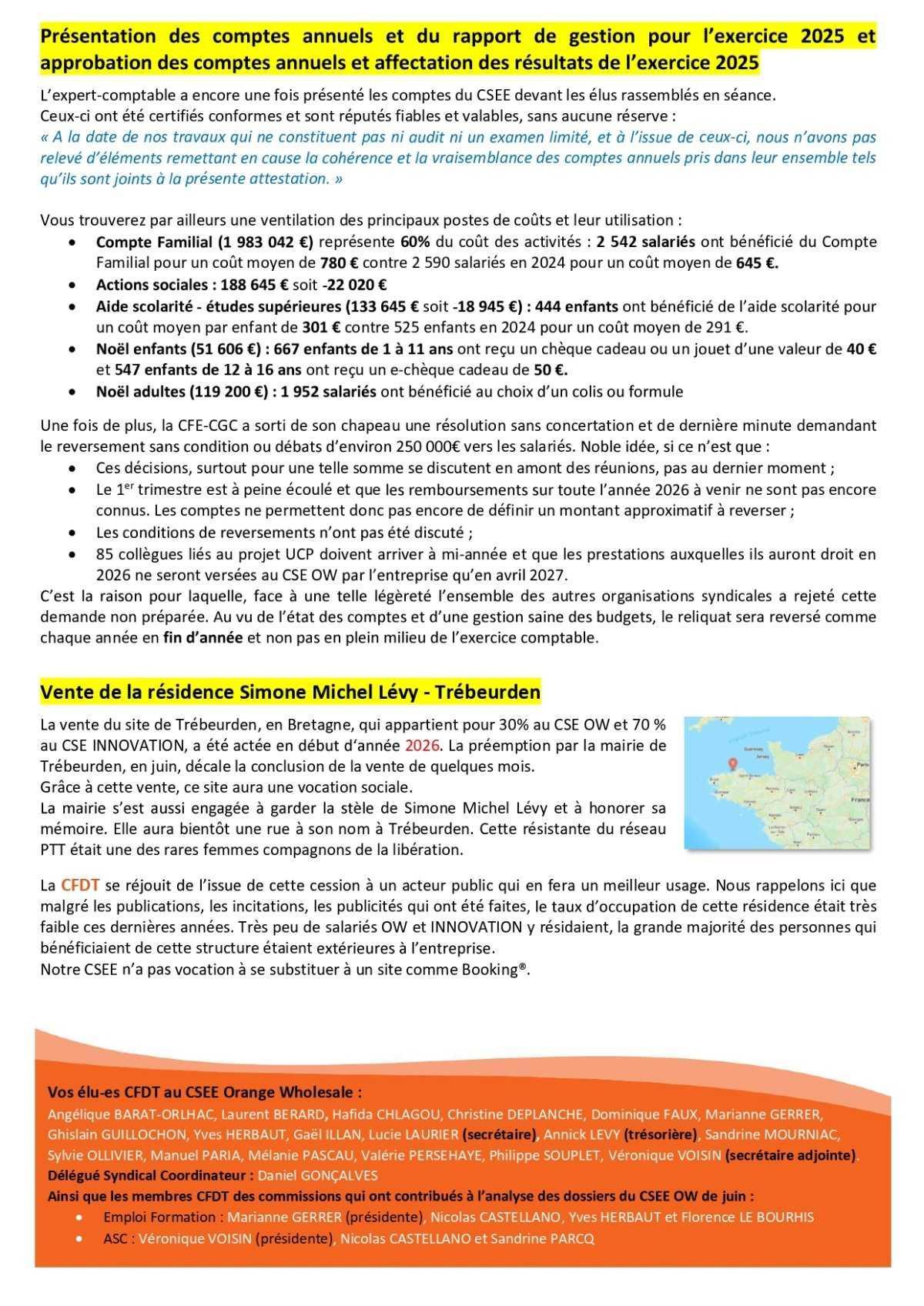 Fil d'actu du CSEE OW - Juin 2026