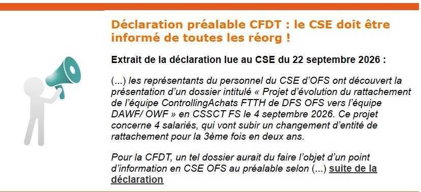 La voix de la CFDT OFS N°22 - (octobre 2026)