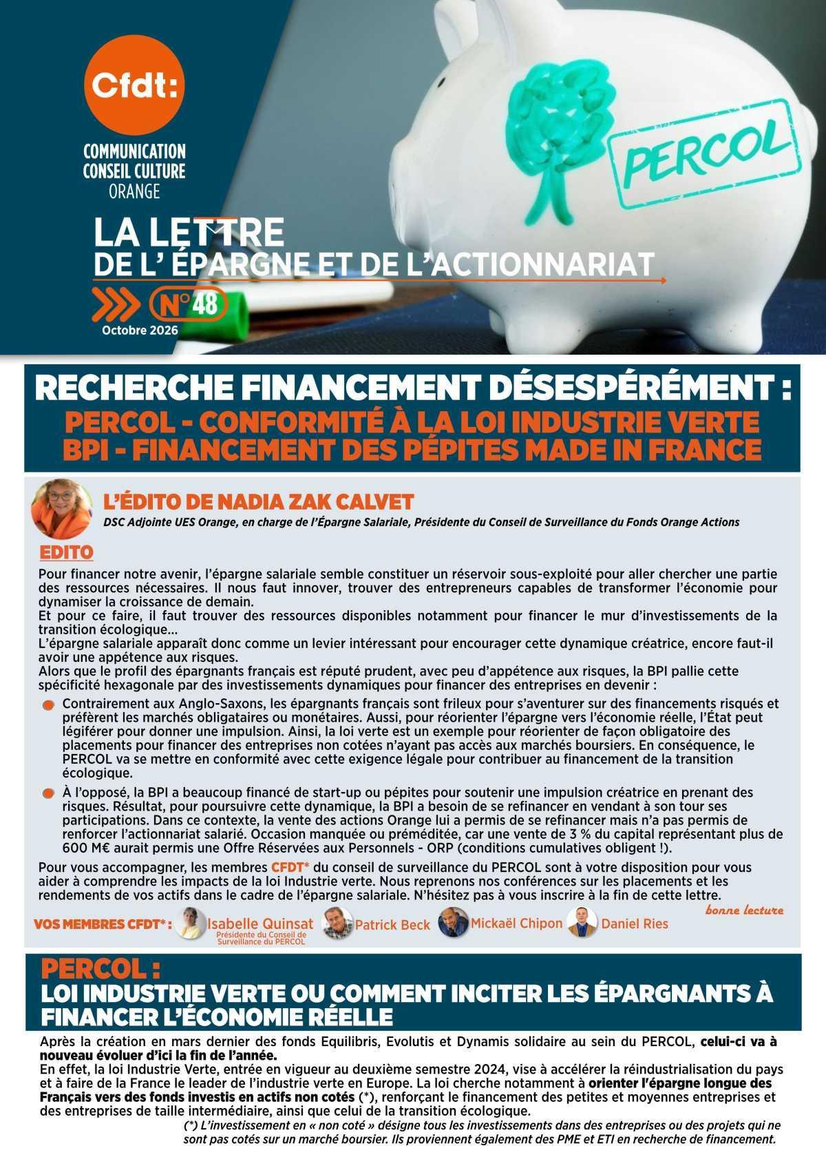 LA LETTRE DE L’ÉPARGNE N°48
