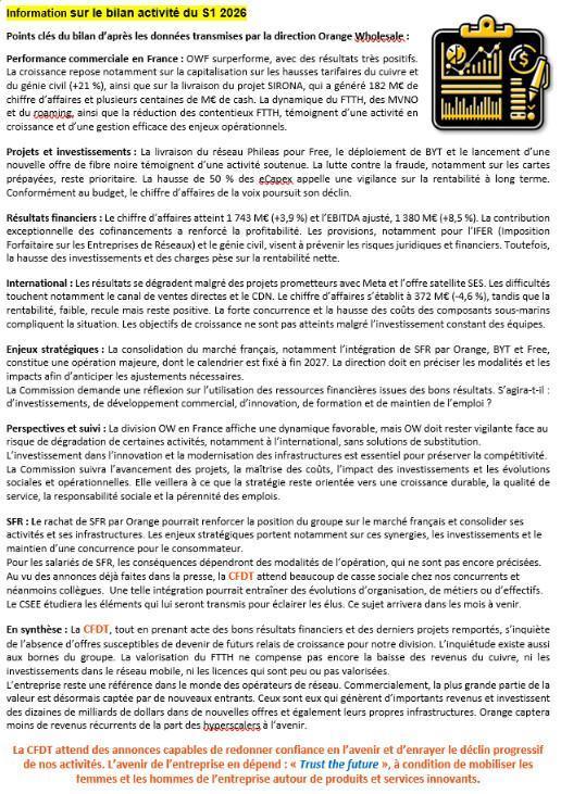 Fil d'actu du CSEE OW - Septembre 2026