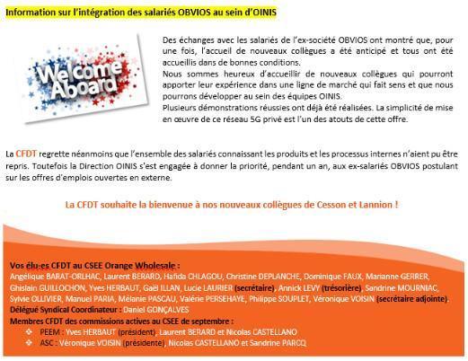 Fil d'actu du CSEE OW - Septembre 2026