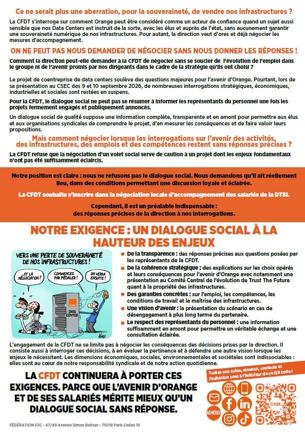 SORTIE DES DATACENTERS : CE QUE DEMANDE LA CFDT